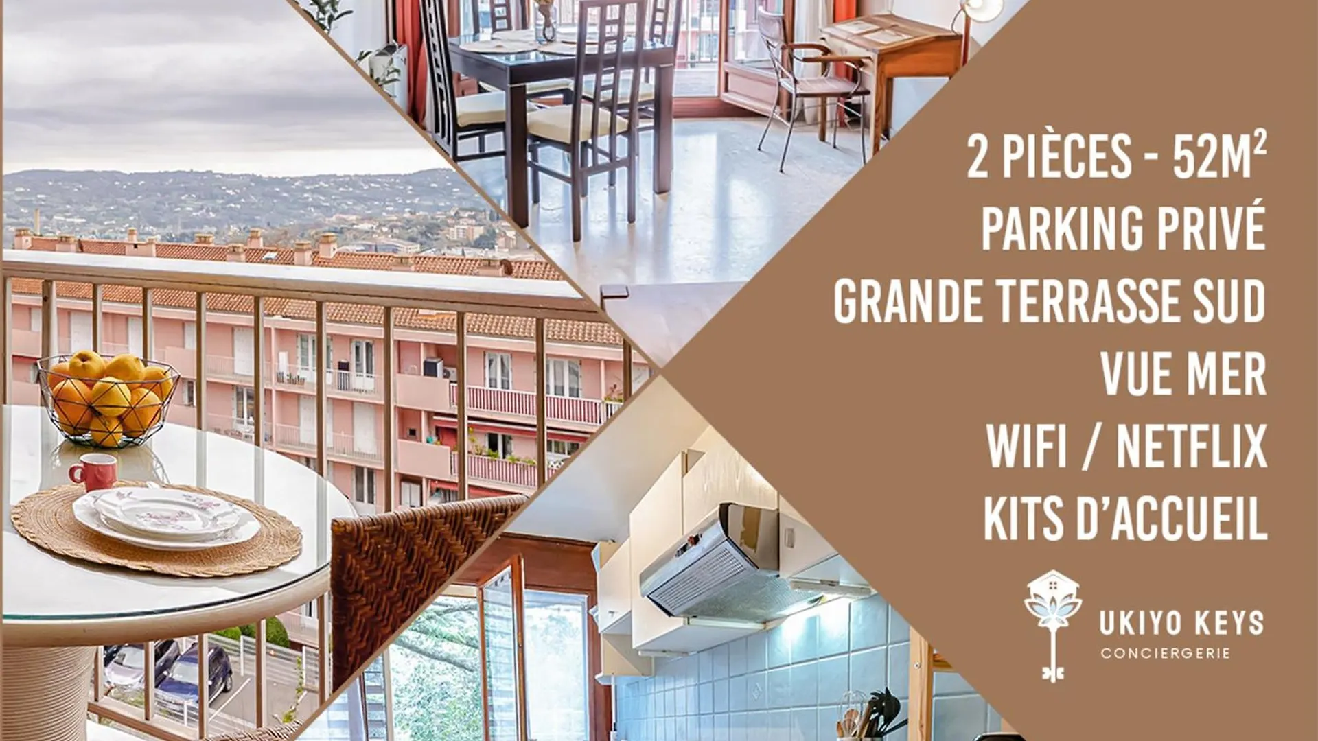 Terrasse Palmeraie - Vue Mer & Parking Prive Grasse